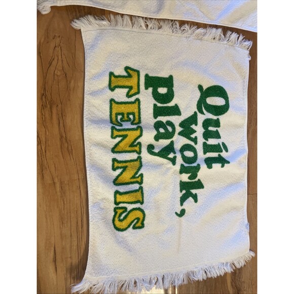 Vintage Tennis Towel Lot Of 2 Hound Dog Spell Out Cotton Hand Towels Sweat - Picture 3 of 6
